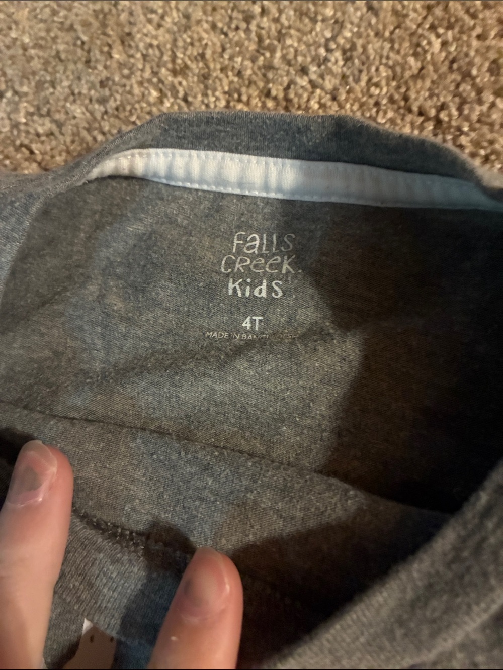 Kids Gray Touchdown Football Graphic Long Sleeve Tee Size 4T - Picture 4 of 5